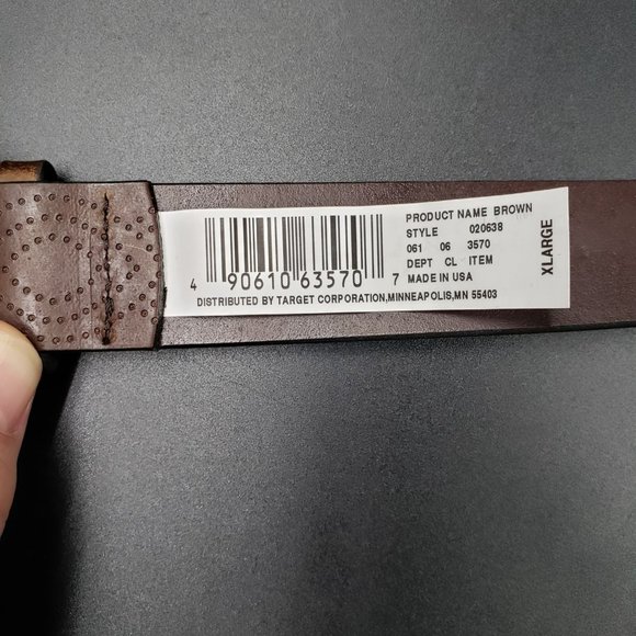 Universal Thread Womens Belt Brown Leather Studded - Picture 6 of 6